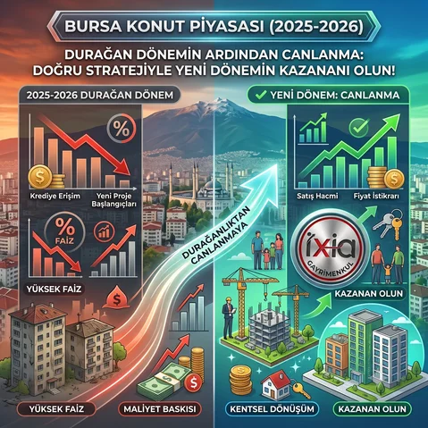 Bursa konut piyasasını gösteren şehir manzarası