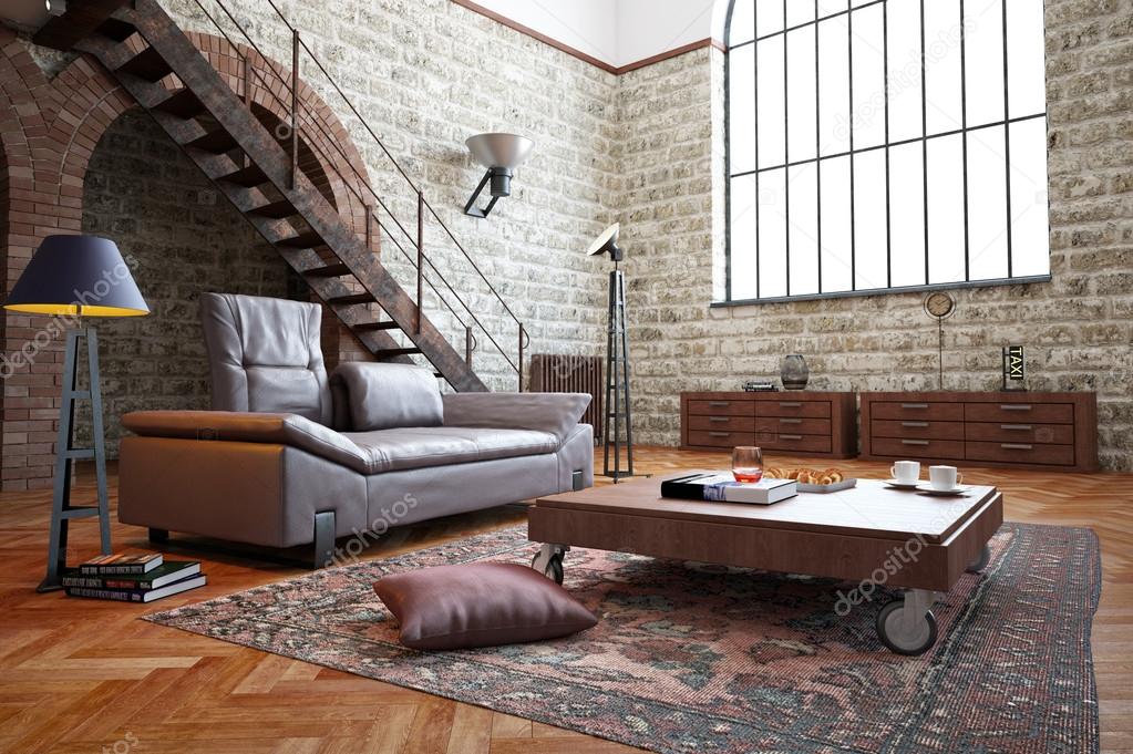 Modern apartman dairesi iç mekânı