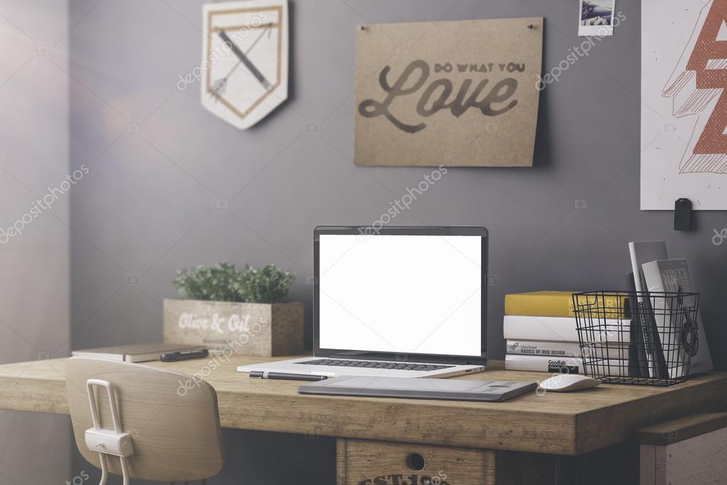 Açık ofis yerleşimi ve toplantı alanlarını gösteren iç mimari proje