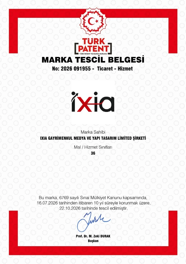 TÜRK PATENT Marka Tescil Belgesi - IXIA Gayrimenkul